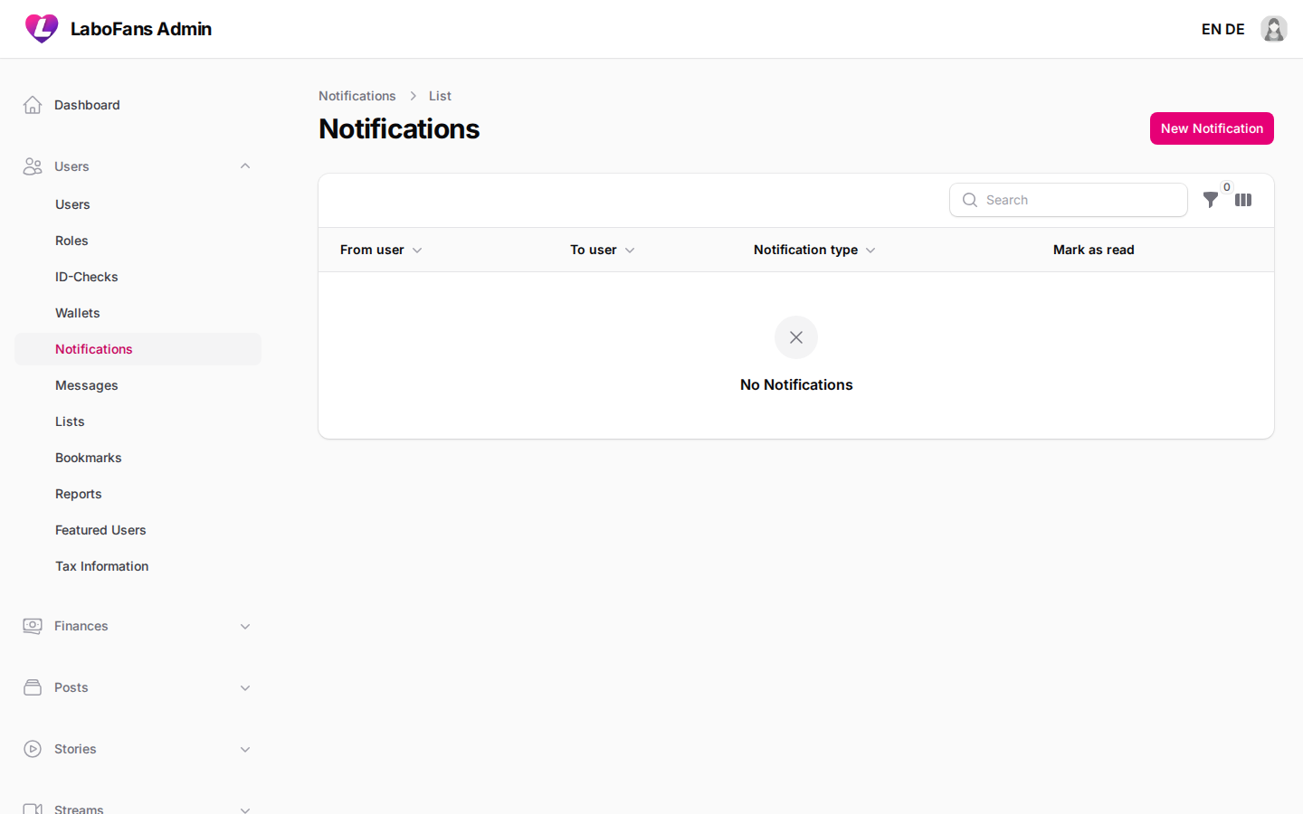 Notifications screenshot