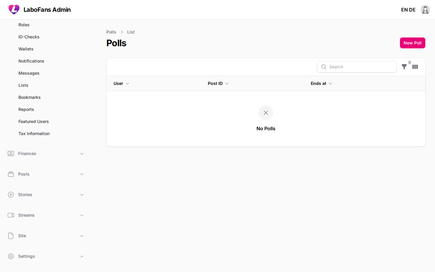 Polls screenshot