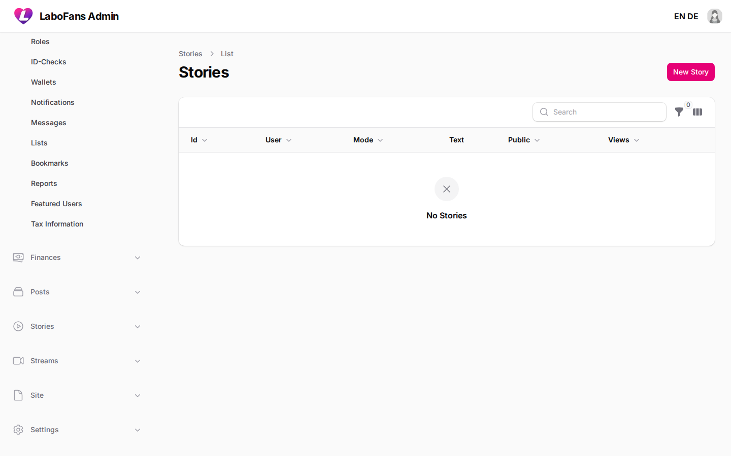 Stories screenshot