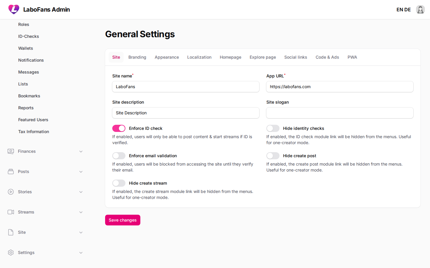 General screenshot