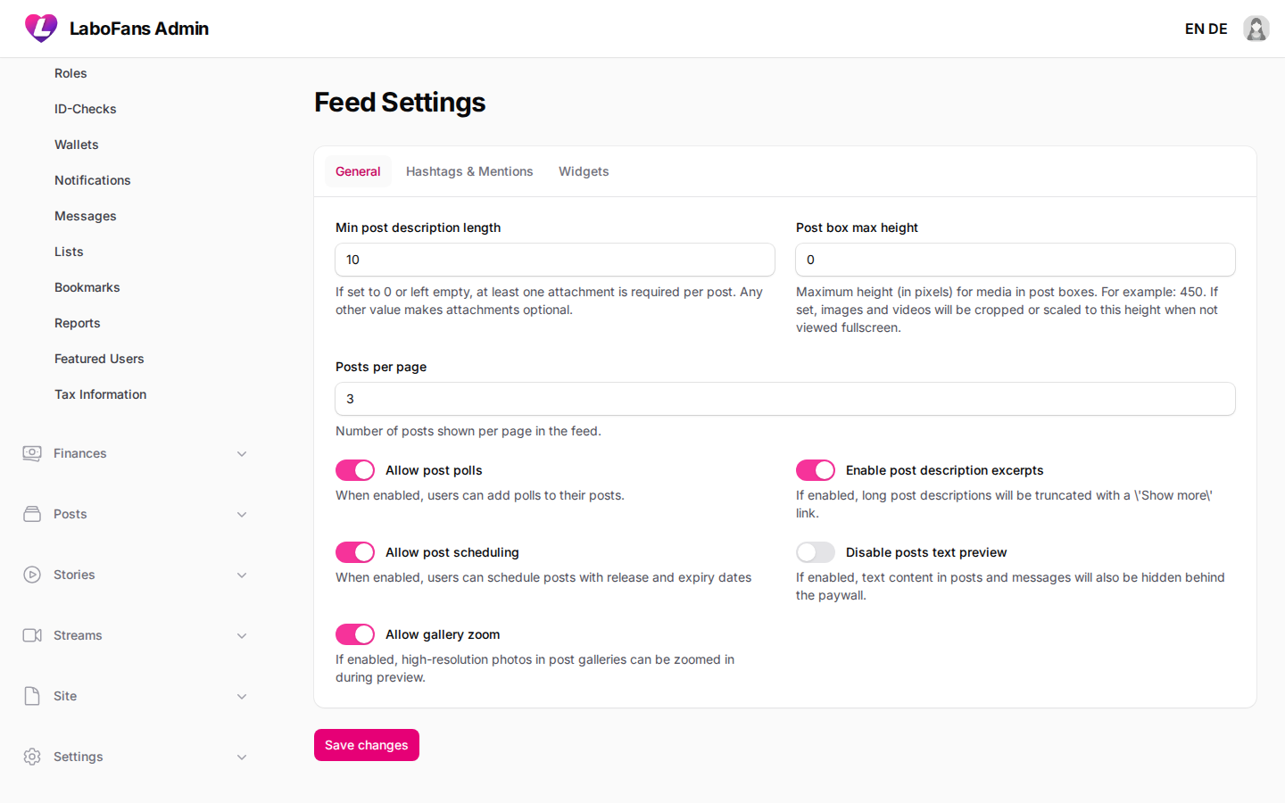 Feed screenshot