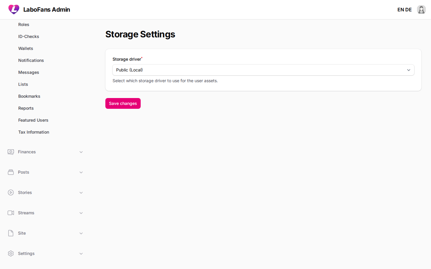 Storage screenshot