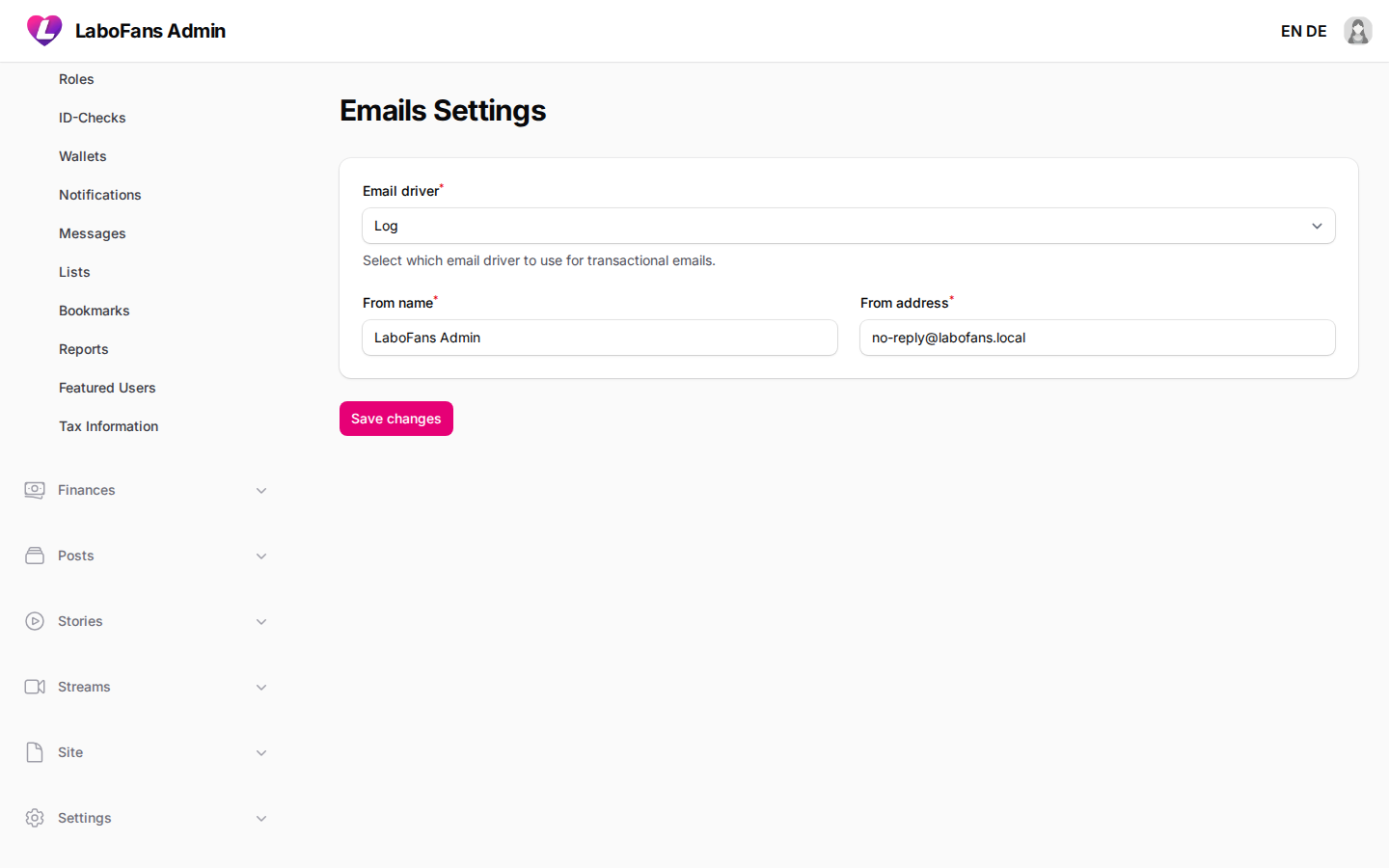 Emails screenshot